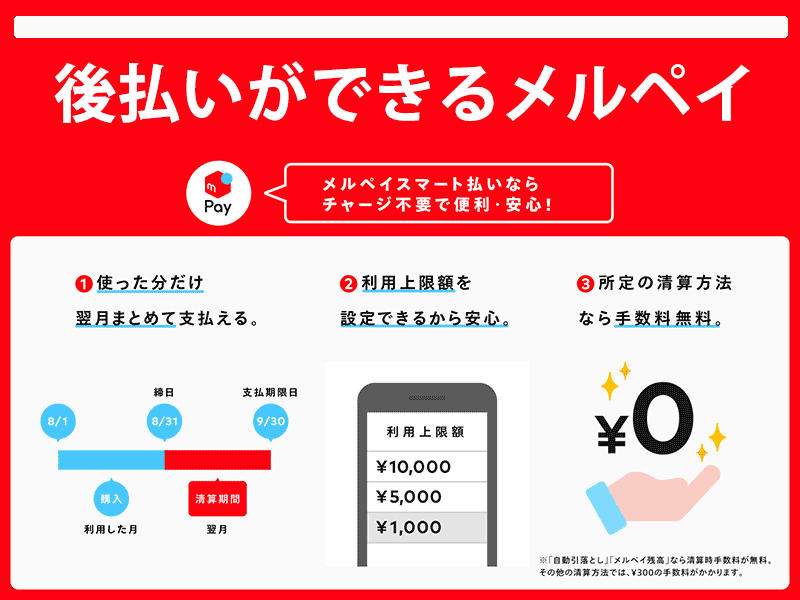 後払いできるメルペイ